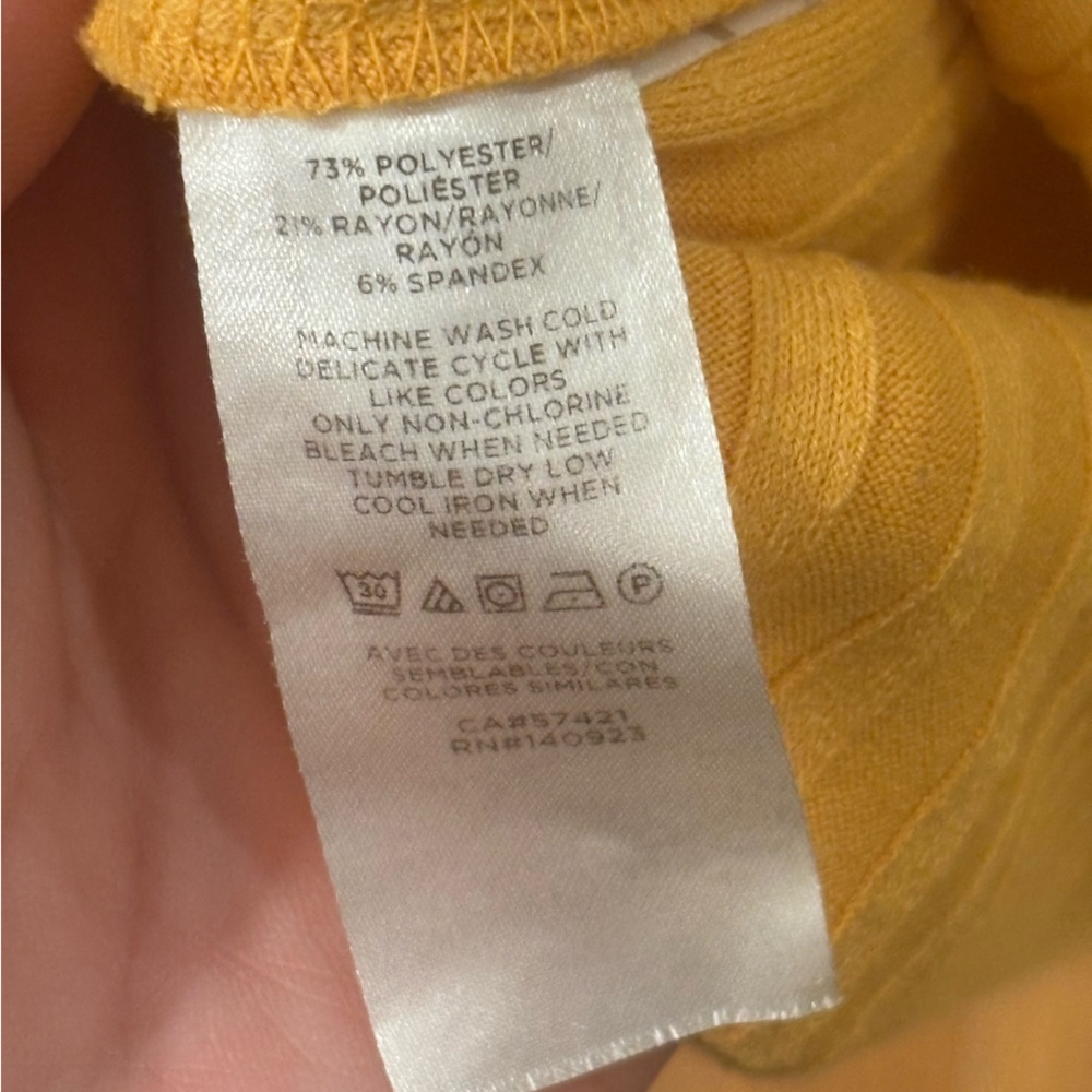 Women’s LOFT Beach Ribbed Midi Mustard Yellow Dress Short Sleeve Size Medium - Picture 5 of 10